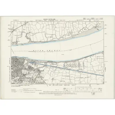 1895 Map of Kent X.NE, 1899 Print