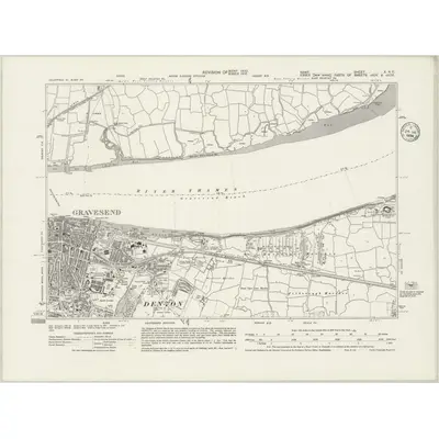 1932 Map of Kent X.NE, 1934 Print
