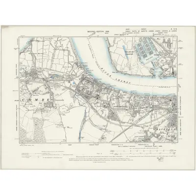 1895 Map of Kent X.NW, 1898 Print
