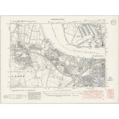 1938 Map of Kent X.NW, 1946 Print