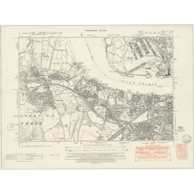 1946 Map of Kent X.NW, 1951 Print