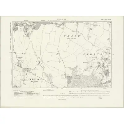 1907 Map of Kent X.SE, 1909 Print