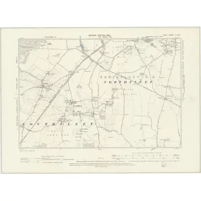 1895 Map of Kent X.SW, 1898 Print