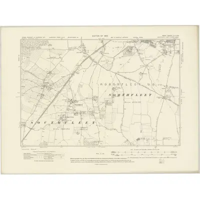 1907 Map of Kent X.SW, 1909 Print