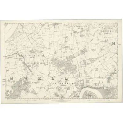 1862 Map of Kent XI, 1870 Print