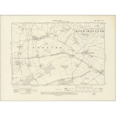 1907 Map of Kent XI.NE, 1909 Print