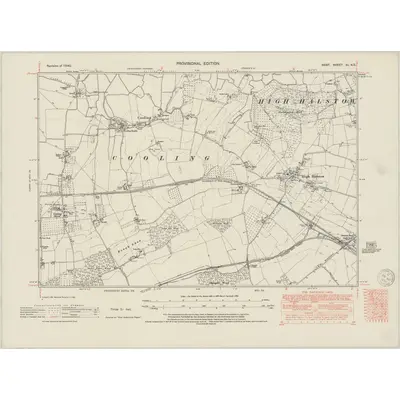 1940 Map of Kent XI.NE, 1950 Print