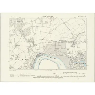 1895 Map of Kent XI.SE, 1898 Print