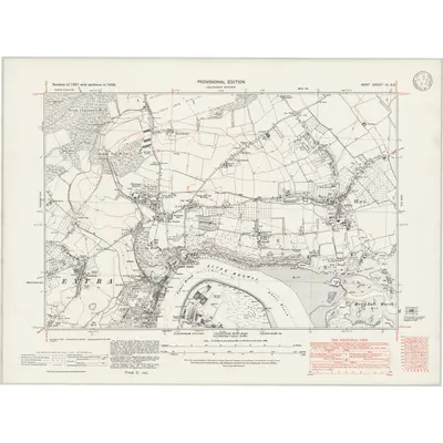 1938 Map of Kent XI.SE, 1946 Print