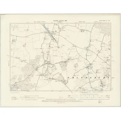 1895 Map of Kent XI.SW, 1898 Print