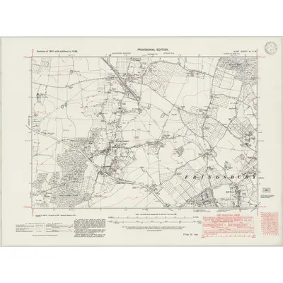 1938 Map of Kent XI.SW, 1946 Print