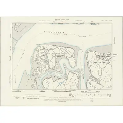 1896 Map of Kent XII.SE, 1897 Print