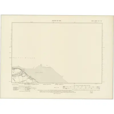 1906 Map of Kent XIII.NE, 1908 Print