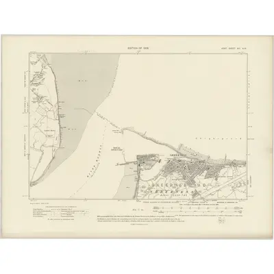 1906 Map of Kent XIII.NW, 1908 Print