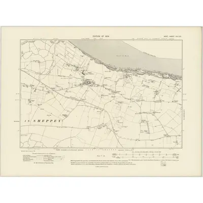 1906 Map of Kent XIII.SE, 1908 Print