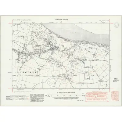 1938 Map of Kent XIII.SE, 1947 Print