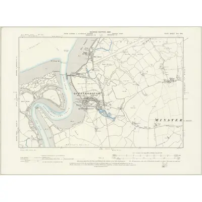 1896 Map of Kent XIII.SW, 1898 Print