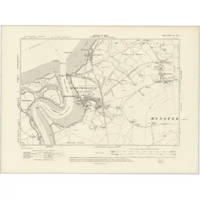 1906 Map of Kent XIII.SW, 1909 Print