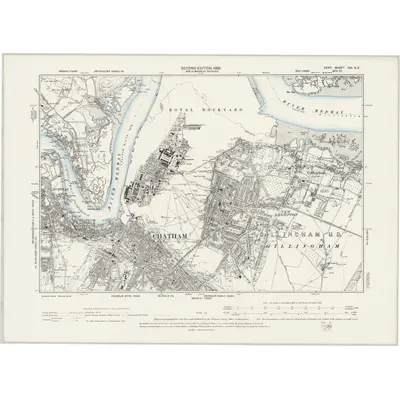 1895 Map of Kent XIX.NE, 1898 Print
