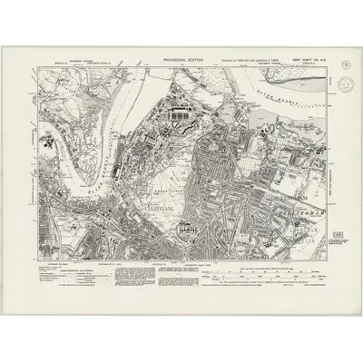 1938 Map of Kent XIX.NE, 1944 Print