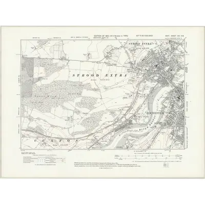 1933 Map of Kent XIX.NW, 1941 Print
