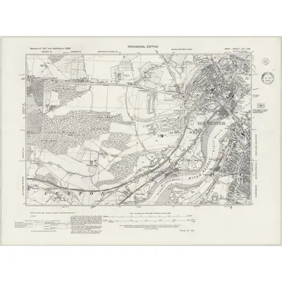 1938 Map of Kent XIX.NW, 1945 Print