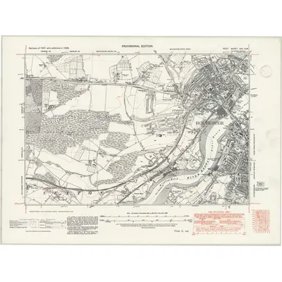 1938 Map of Kent XIX.NW, 1947 Print