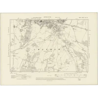 1906 Map of Kent XIX.SE, 1910 Print