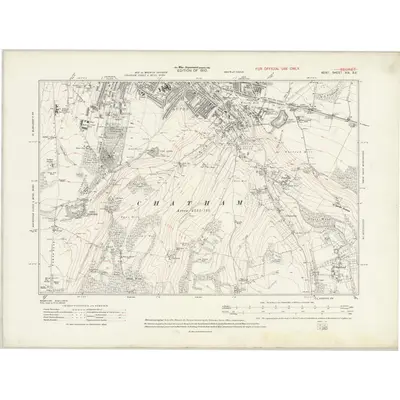 1923 Map of Kent XIX.SE, 1927 Print