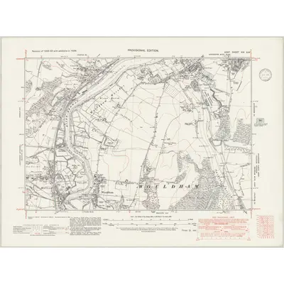 1938 Map of Kent XIX.SW, 1946 Print