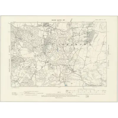 1895 Map of Kent XL.NE, 1897 Print