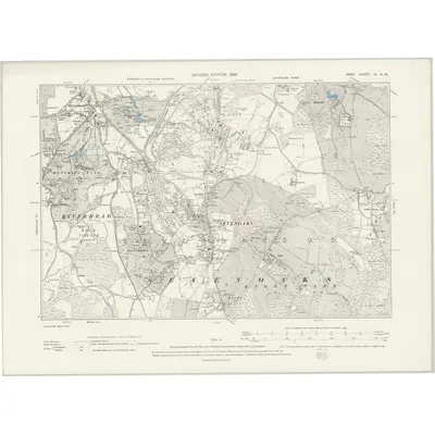 1895 Map of Kent XL.NW, 1898 Print