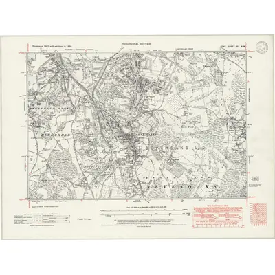 1938 Map of Kent XL.NW, 1946 Print