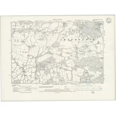 1907 Map of Kent XL.SE, 1933 Print