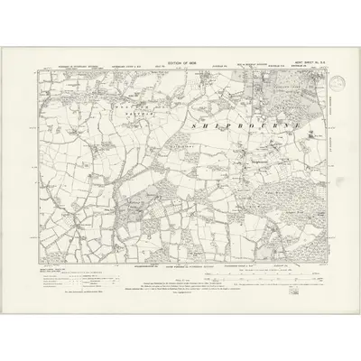 1907 Map of Kent XL.SE, 1939 Print