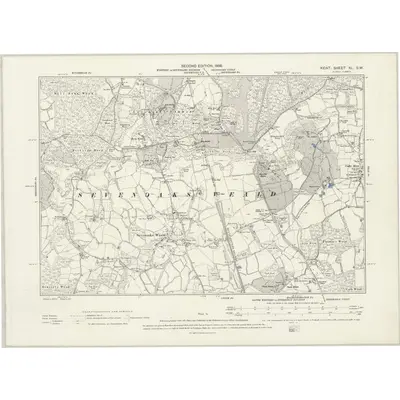 1895 Map of Kent XL.SW, 1898 Print