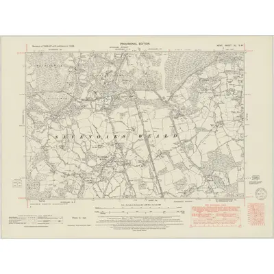 1938 Map of Kent XL.SW, 1949 Print