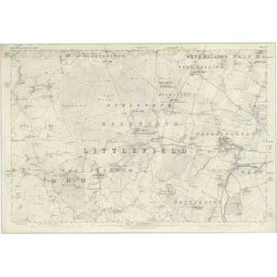 1867 Map of Kent XLI, 1872 Print