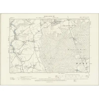 1895 Map of Kent XLI.NW, 1897 Print
