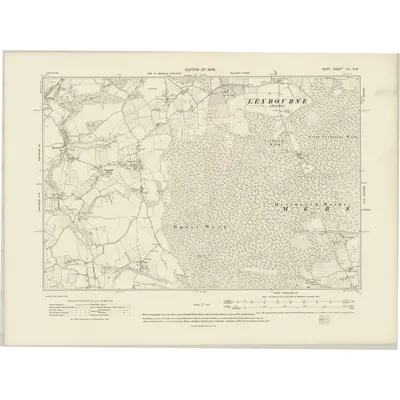1907 Map of Kent XLI.NW, 1909 Print