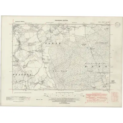 1936 Map of Kent XLI.NW, 1947 Print