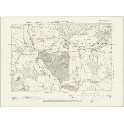 1895 Map of Kent XLI.SW, 1898 Print