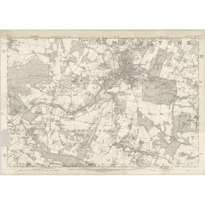1865 Map of Kent XLII, 1870 Print