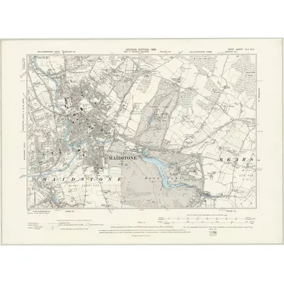 1895 Map of Kent XLII.NE, 1898 Print