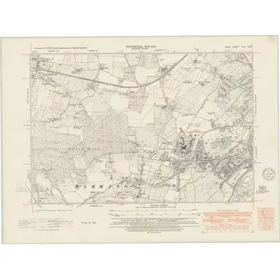 1936 Map of Kent XLII.NW, 1951 Print