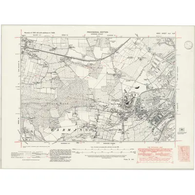 1938 Map of Kent XLII.NW, 1946 Print