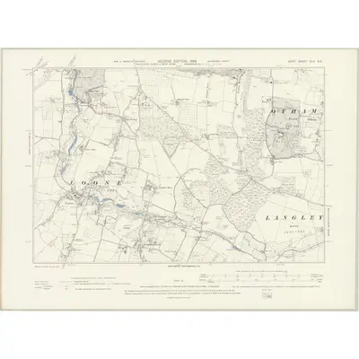 1895 Map of Kent XLII.SE, 1898 Print