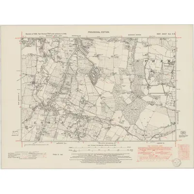 1946 Map of Kent XLII.SE, 1950 Print
