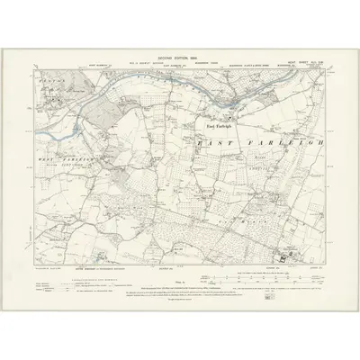 1895 Map of Kent XLII.SW, 1898 Print