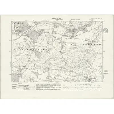 1933 Map of Kent XLII.SW, 1935 Print
